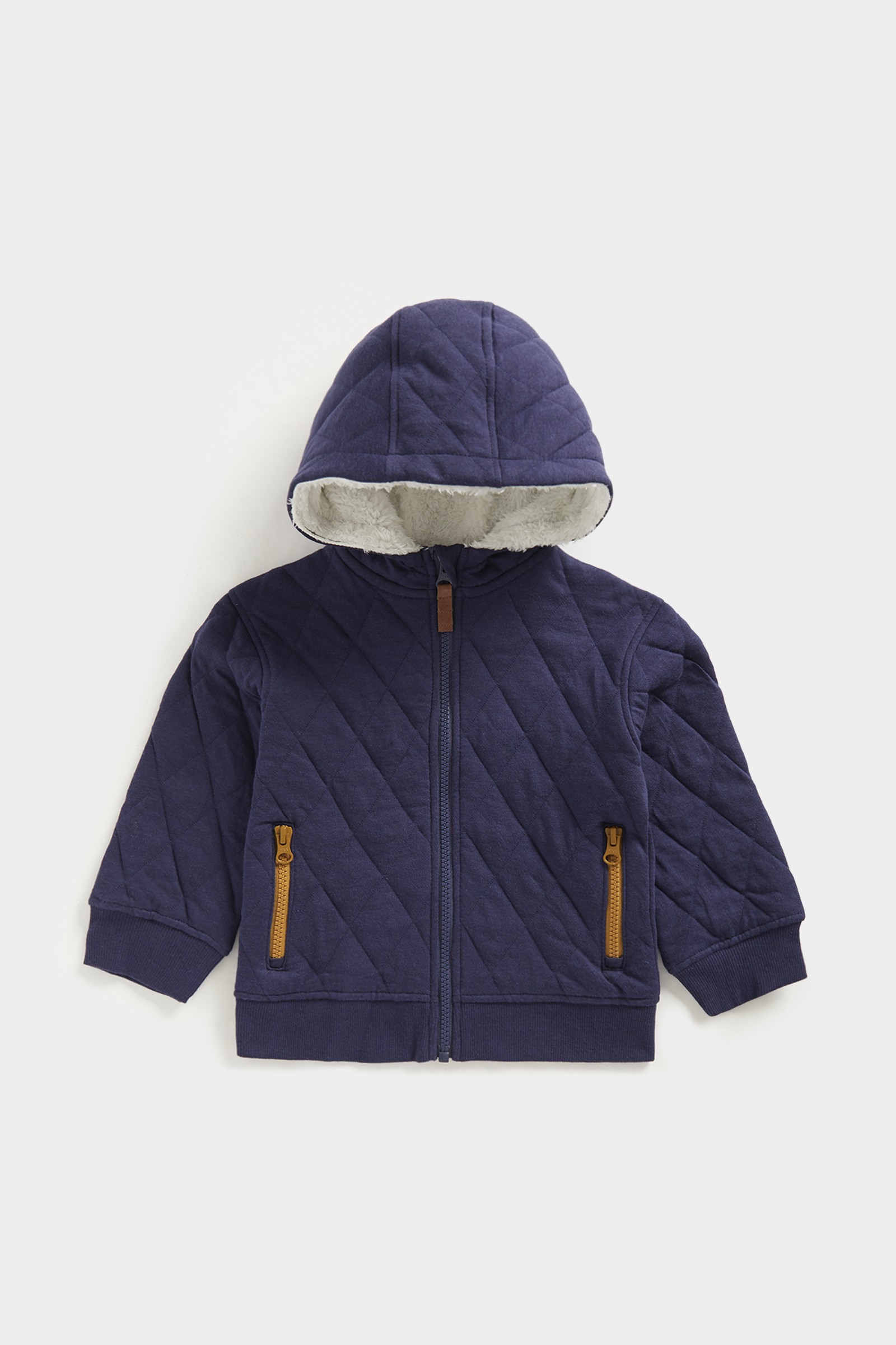 Buy Navy Quilted Zip-Up Hoody online | Mothercare Qatar